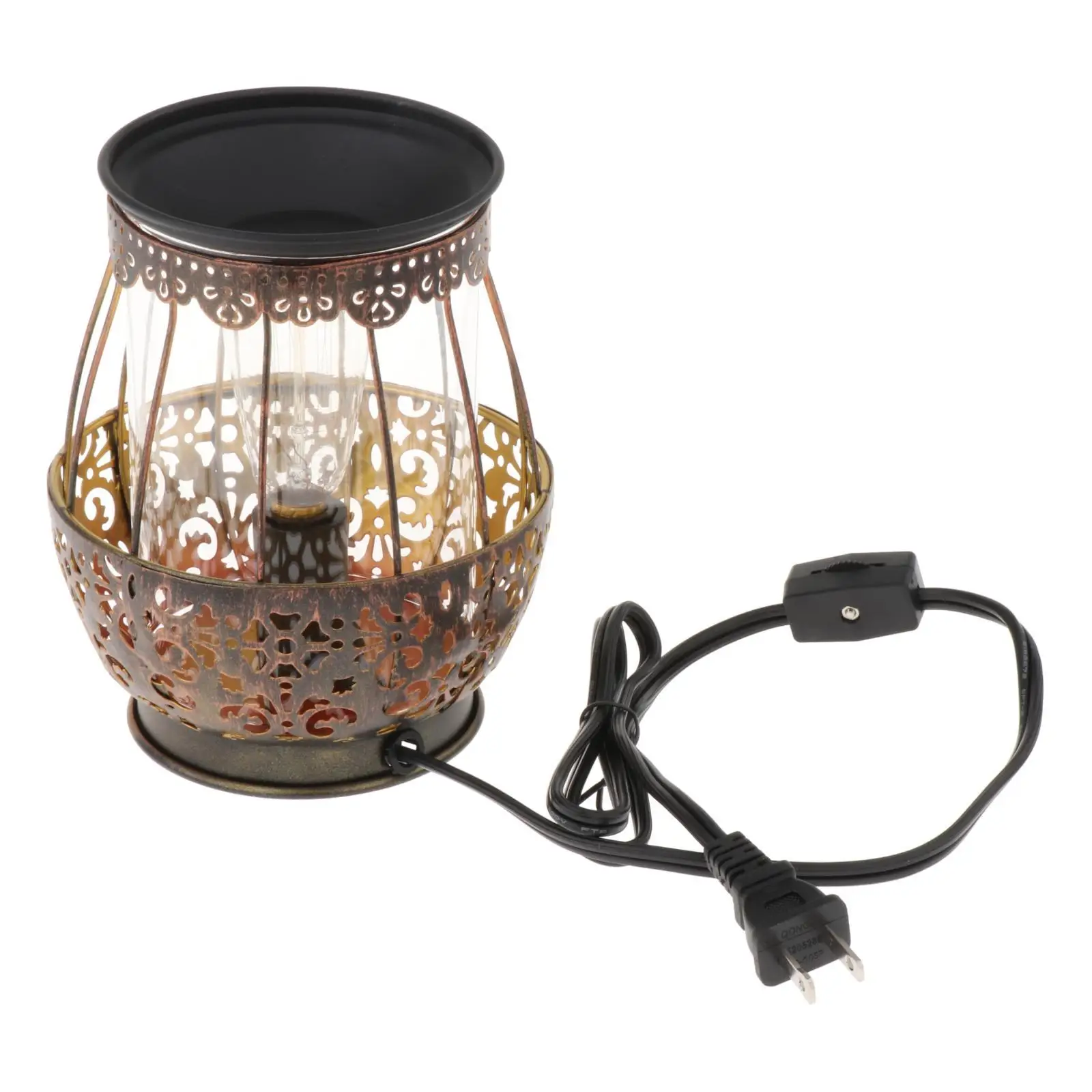 Metal Wax Melt Warmer Scented Wax Melter with Bulb for Home Living Room Decor Housewarming Gift