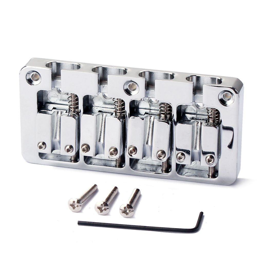 4 string chrome bridge wrench screws for bass guitar saddle parts