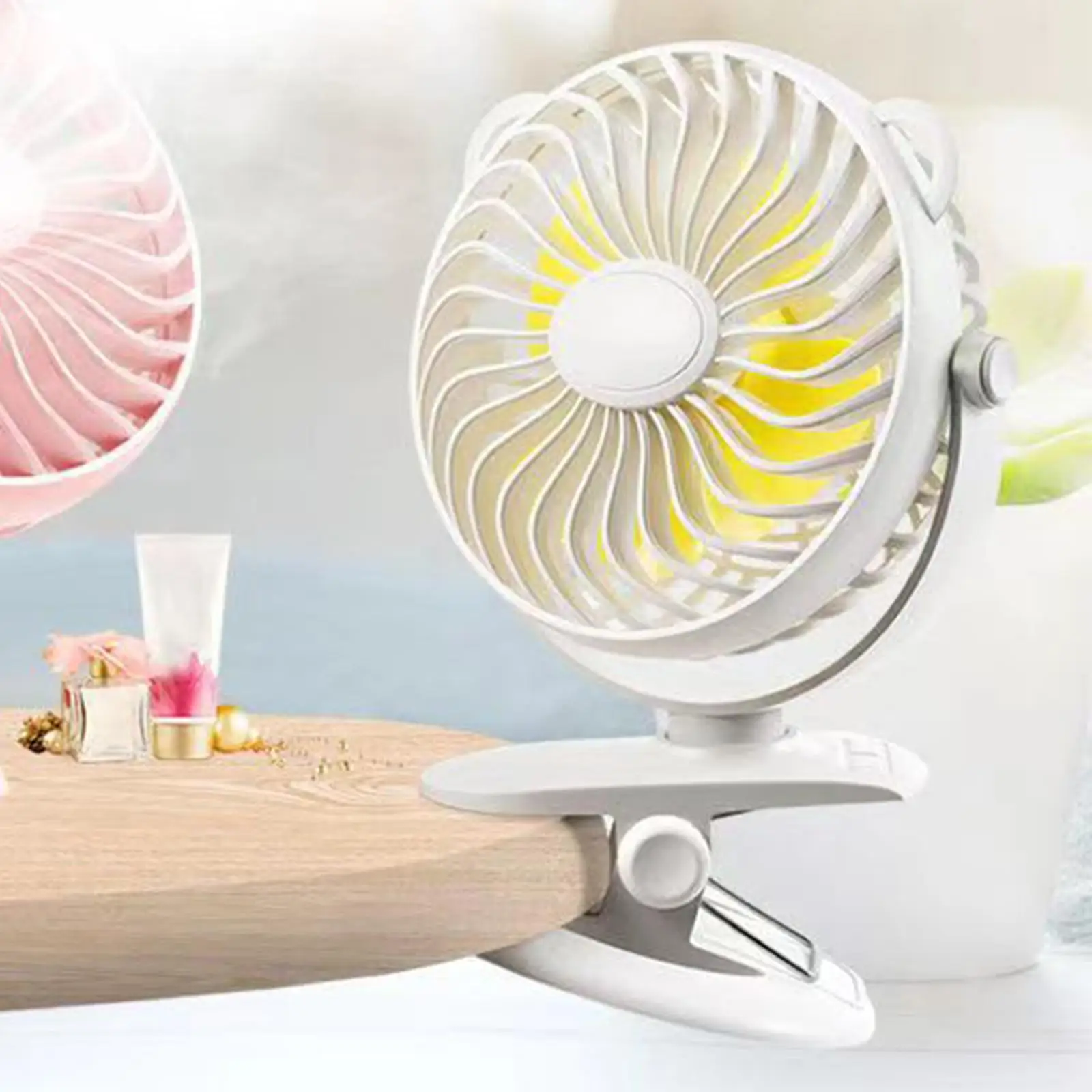 USB Mini Fan Clip On Portable 3 Speeds Personal for Desk Camping Table