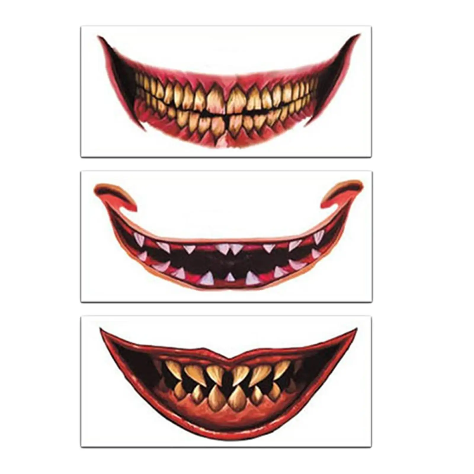 Halloween Face Stickers Waterproof Horror Mouth Stickers  Scary Zombie DIY for Masquerade Stage Themed Party Cosplay Props 