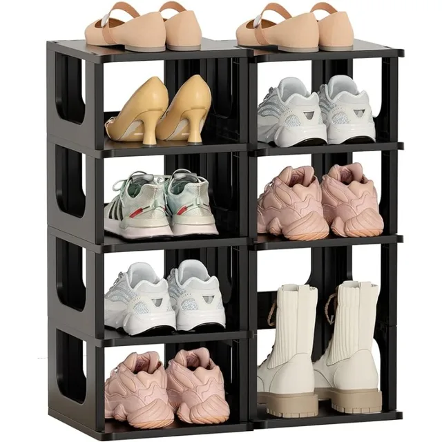 ERONE Narrow Shoe Rack for Closet 10 Tier Tall Shoe Organizer 20 Pairs Shoe  Storage Space Saving Slim Vertical Shoe Shelf Small Shoe Cabinet Durable