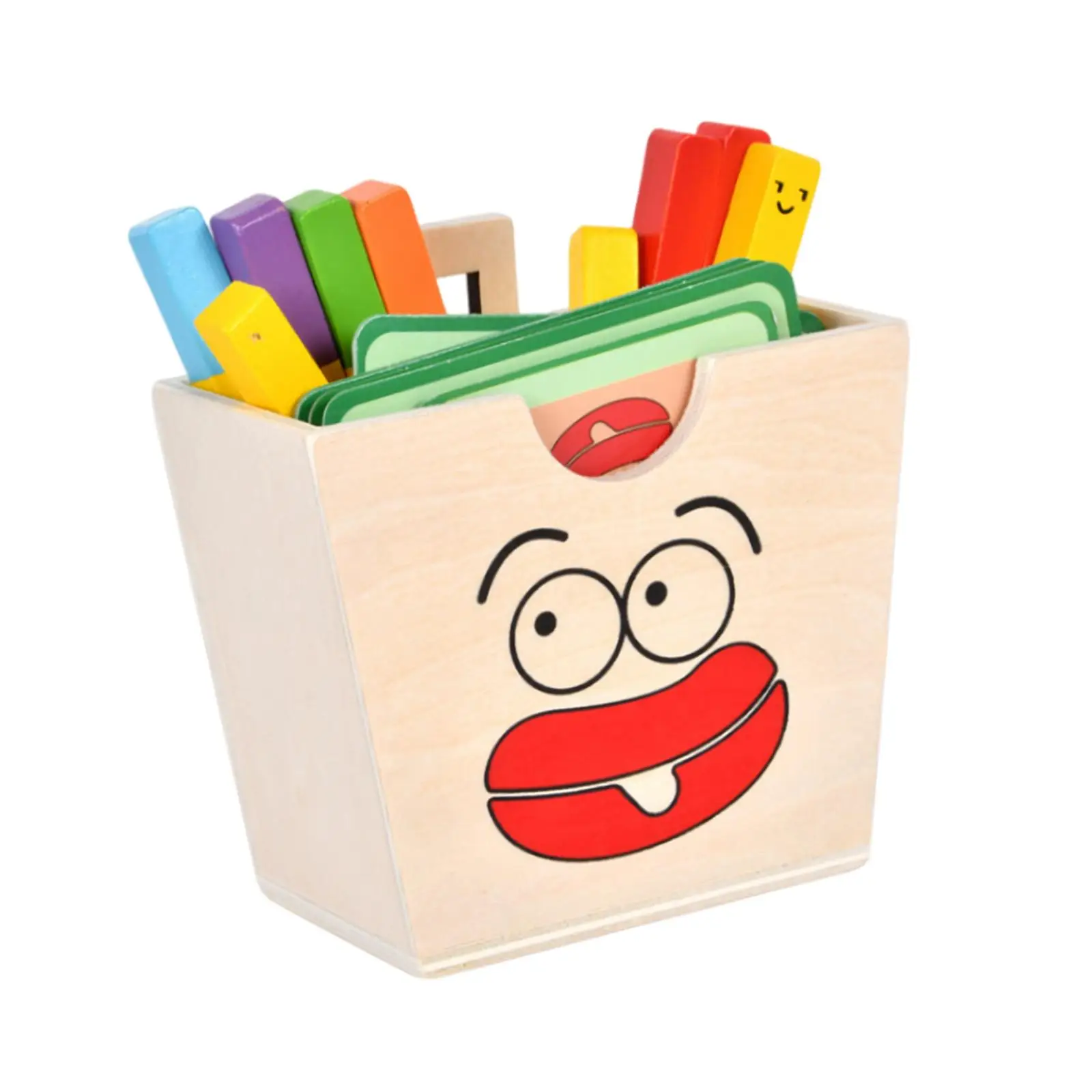 Wooden Color Sorting Game Simulation French Fries Color Matching Game for Preschool Color Sorting Matching Activity Learning