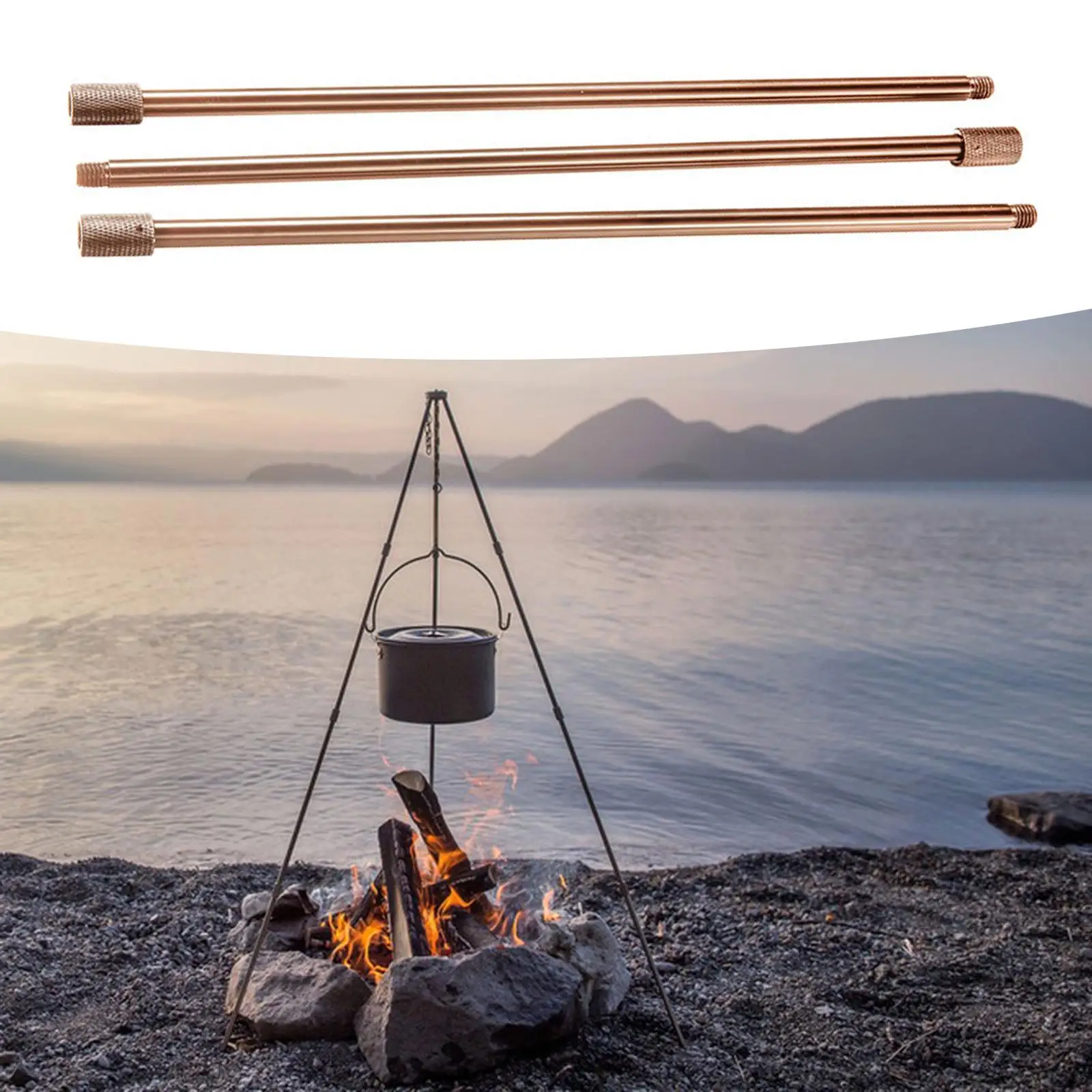 Outdoor Stand Tripod Cooking Utensil Set Camping Cookware Set for Grill Pans