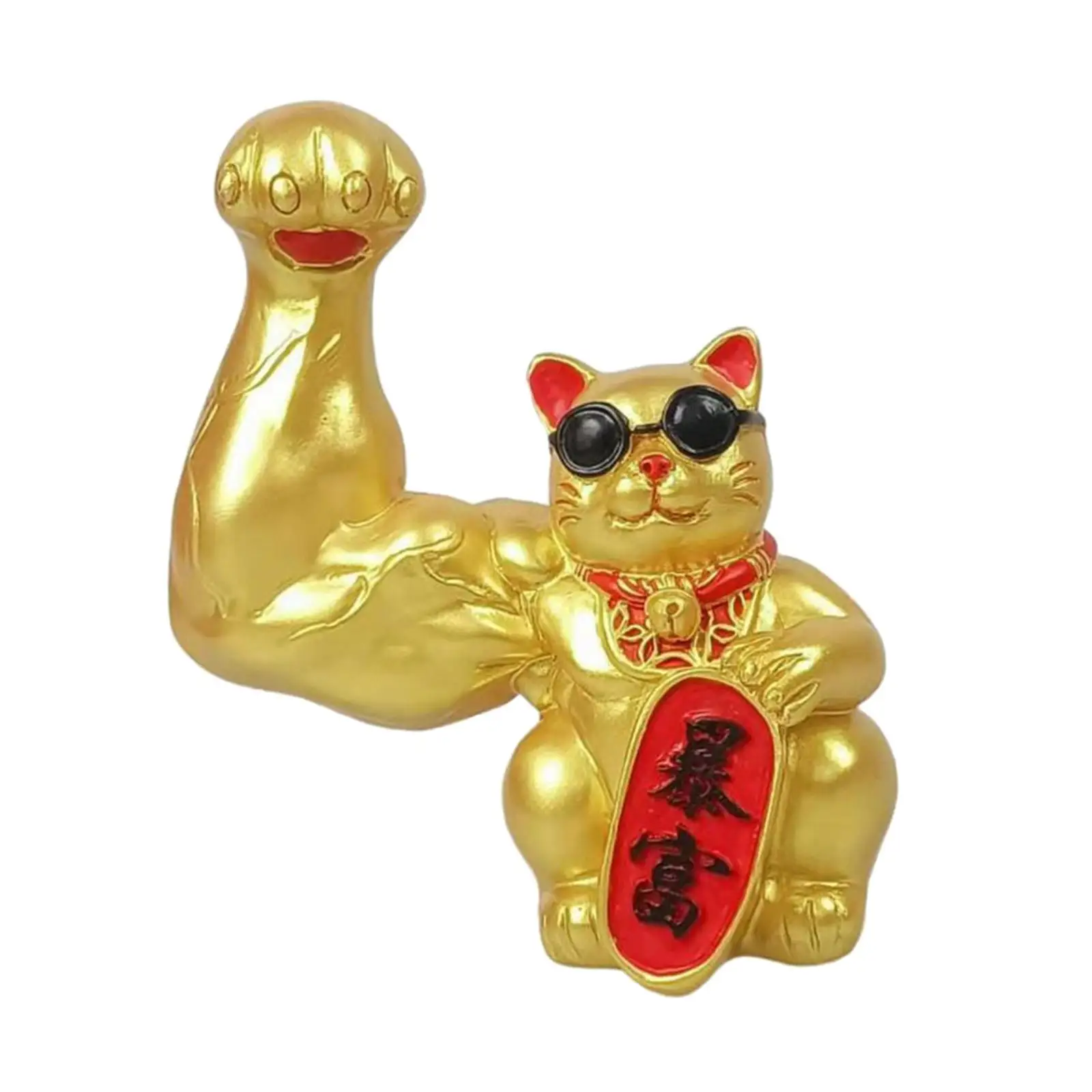 Lucky Cat Statues Sculpture Decors Artwork Resin Figurines for Tabletop Car Cabinet