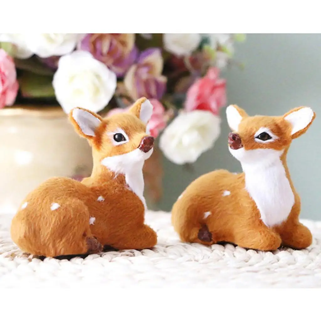 Miniature Realistic Deer Figurines Reindeer Animal Figures Toys for Christmas