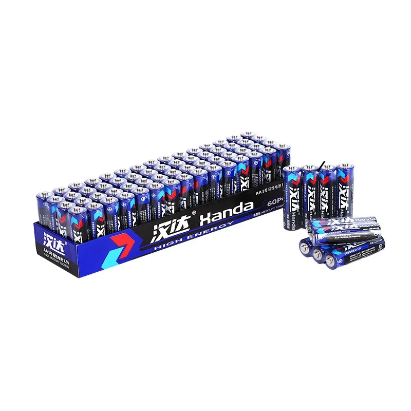 60PCS/Boxed Black Blue AA 1.5V Black Blue Battery Carbon Zinc Manganese Cell Disposable Battery Flash Wireless Mouse Keyboard