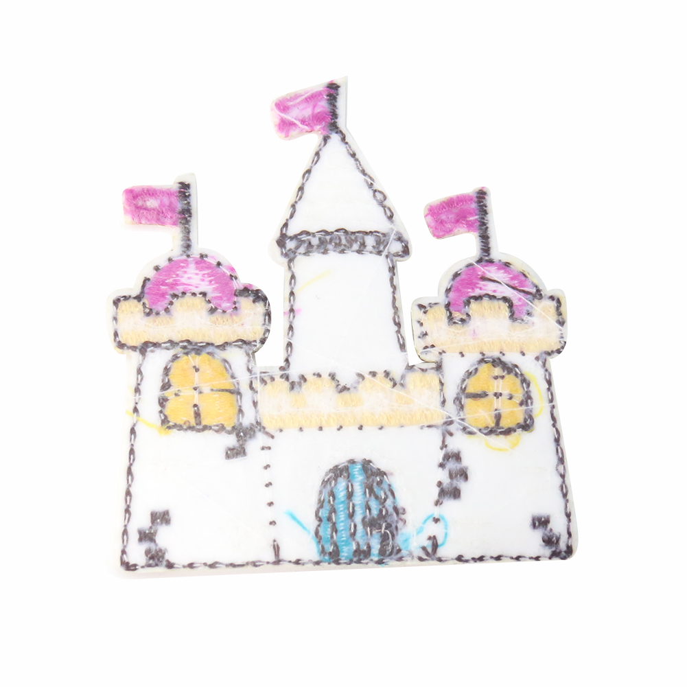2PCS Cartoon Märchen Schloss Nagel Pailletten Patch Kleidung Tasche Stickerei Nähen Handwerk DIY Ornament Zubehör – Detail 2
