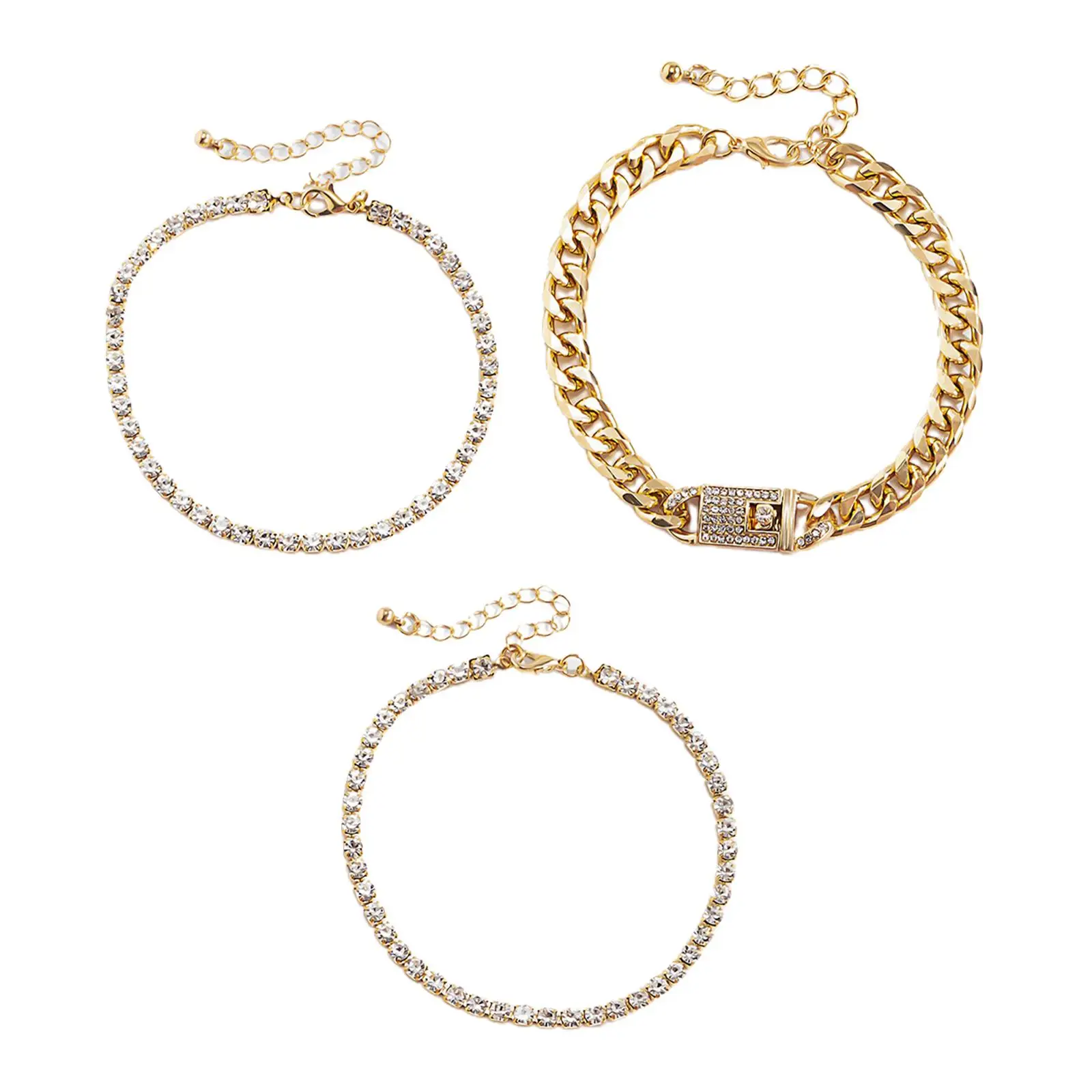 3 Pieces Ankle Bracelets Chain Jewelry Fashion Simple Ankle  Gift