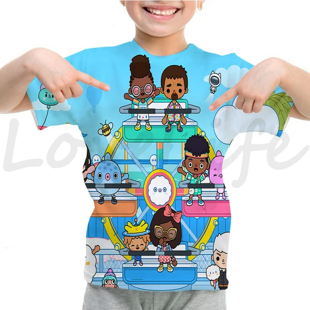 Kawaii Camisetas Infantis Engraçado Toca Mundo Video Game Desenhos