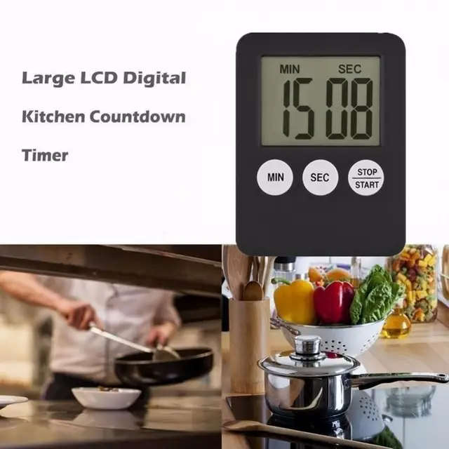 Kitchen Timer Cooking Baking LCD Display Countdown Student Lab Digital Timer  Home Kitchen Gadget KT-02