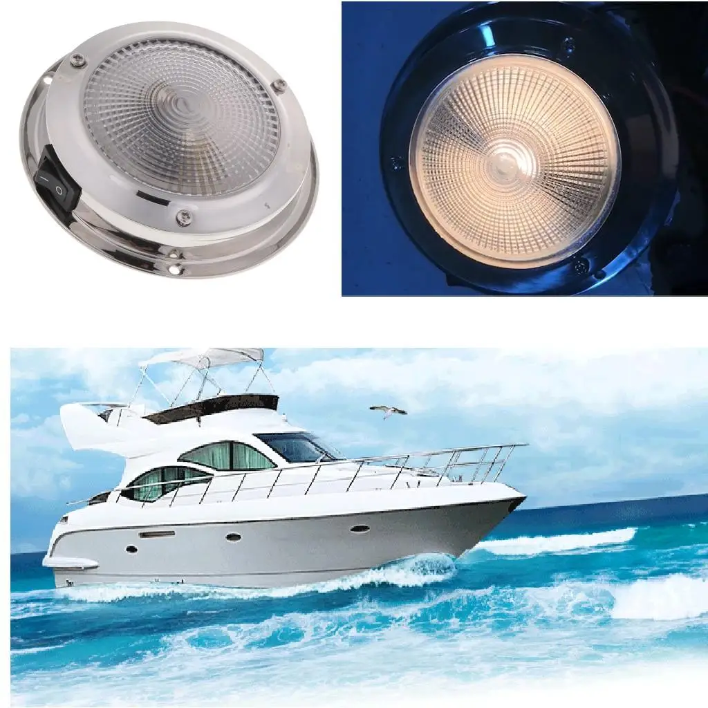 12V Interior Dome Light Lamp with Rocker  for Car Truck Boat RV