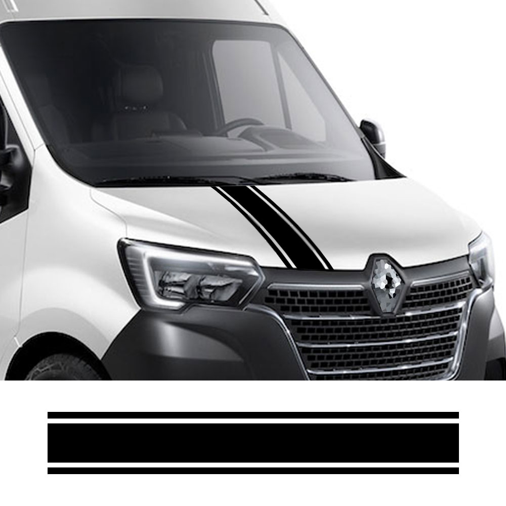 Автомобиль наклейки на капот для Renault Master 2 3 4 фургон RV Спорт  полосы крышка двигателя графические виниловые наклейки аксессуары для  тюнинга | AliExpress