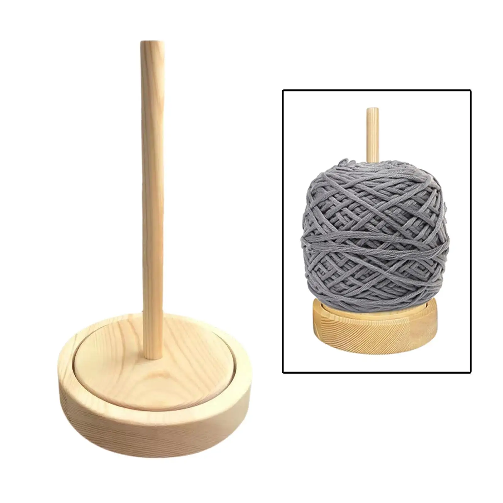 Wooden Yarn Spool Holder Wool Skein Cord Organizer for Beginners