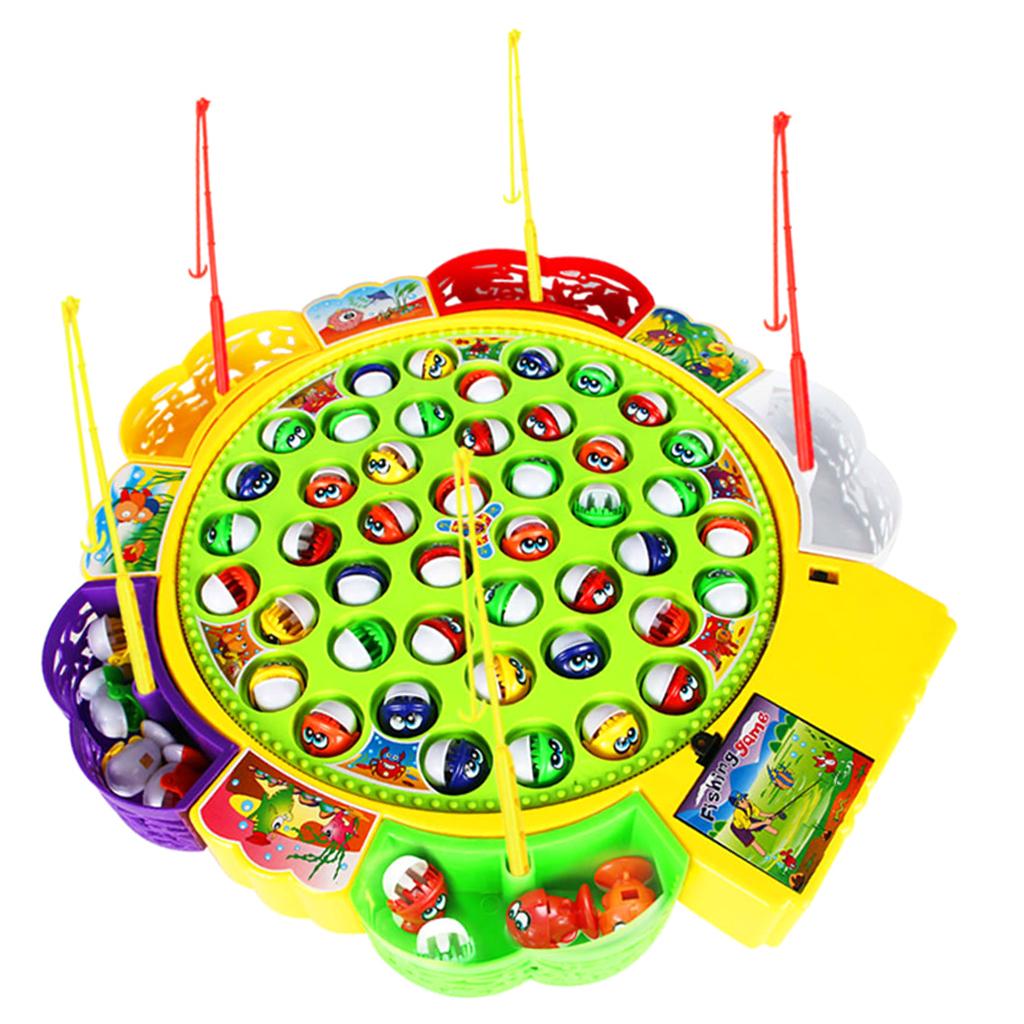 Fishing Game Set Electronic Musical Rotating Fishing Board Kids Preschool