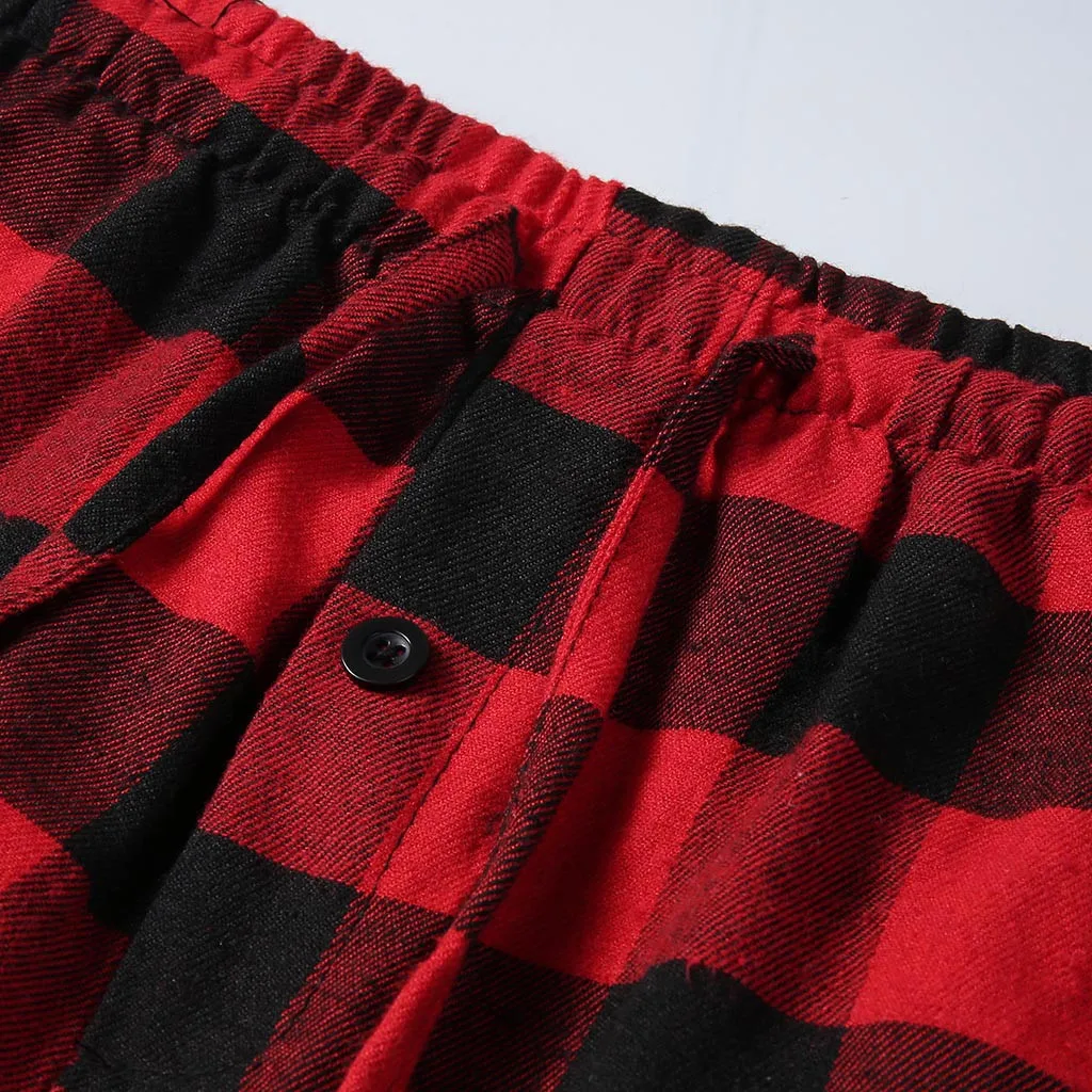 Tanie Czerwone męskie spodnie w kratę dorywczo Oversize luźne szerokie z sklep