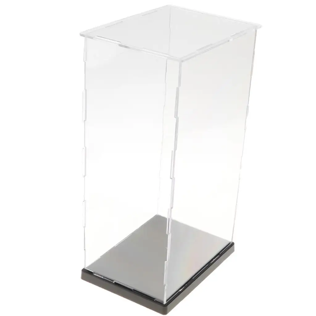 14x19x34cm Acrylic Model Display Case with Plastic Base Clear 