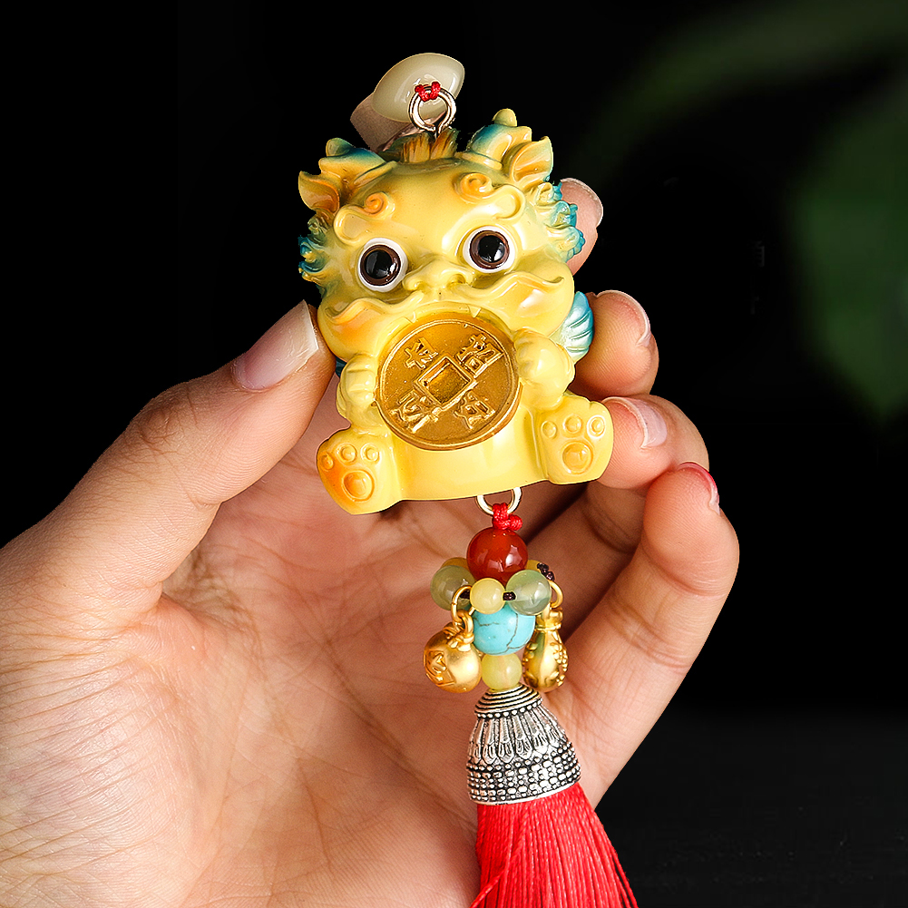 1PC Chinesischen Stil PI Xiu Anhänger Auto Innen Hängende Ornamente Sichere und Wohlhabende Raum Dekoration Zubehör Wohnkultur Handwerk – Detail 2