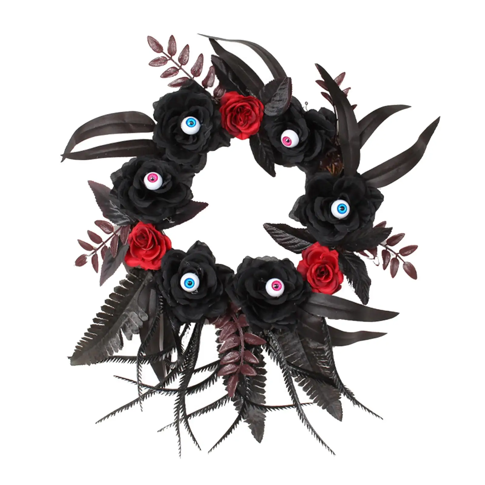 Halloween Wreath Hanging Ornament Decorative Front Door Wreath Outside for Dining Room Decorations Cafe Restaurant Haunted House