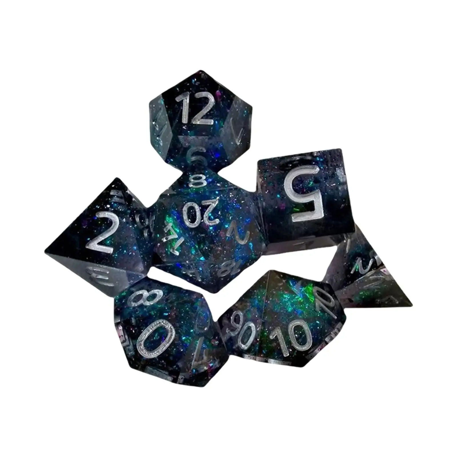 7 Pieces Resin Polyhedron Dices Entertainment Toy for Role Playing Game