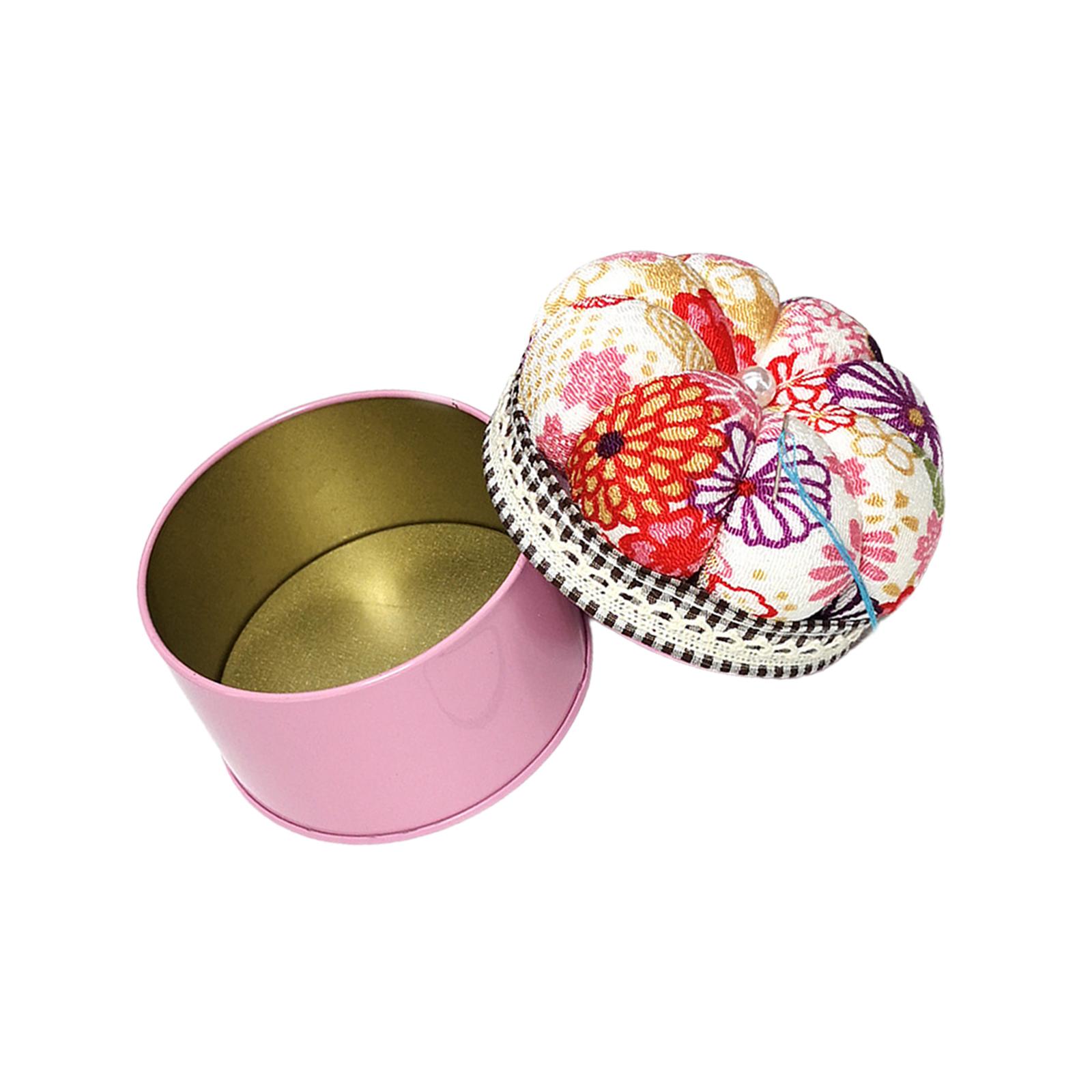 Description Picture 3 of itemFloral Pattern Pin Cushion with Storage Box Adults DIY Craft Needles Holder Pincushion for Stitching Needlework Sewing Supplies