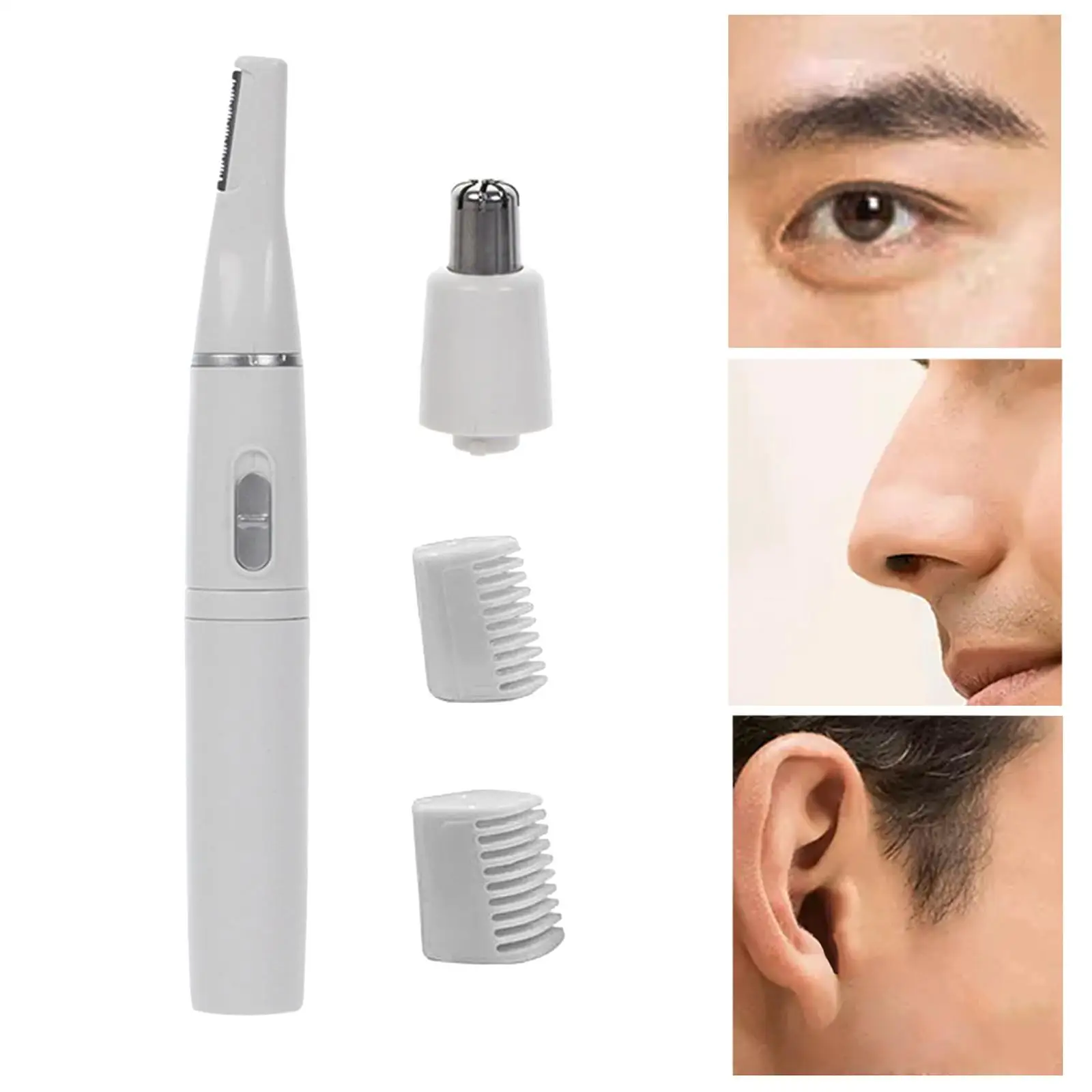 Nose Eyebrow Trimmer Two in One Blades Rinseable Easy to Clean Stainless Steel Multipurpose for Household Men Nose Hair Shaver