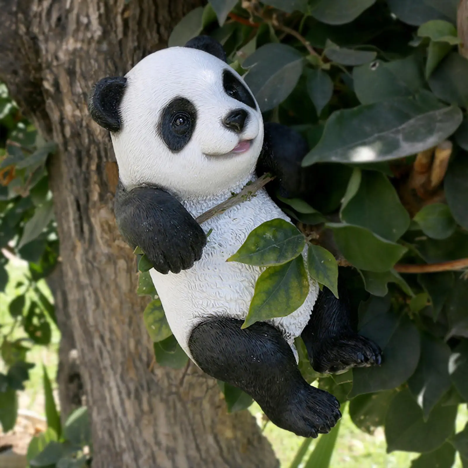 Animal Garden Statue Figurine Creative Garden Pendant Simulated Panda Sculpture Ornaments for Home Indoor Backyard Outdoor Patio