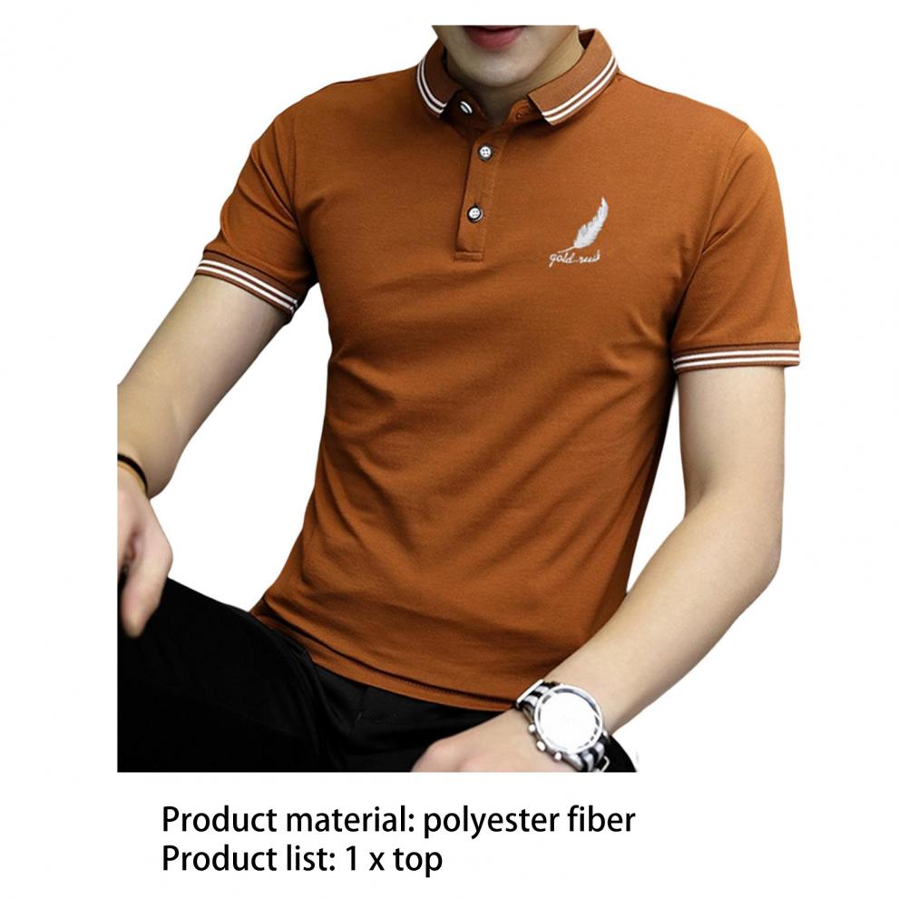 Description Picture 4 of itemChic Summer Shirt Gentle Pullover Soft Fabric Formal Lapel Men Tops