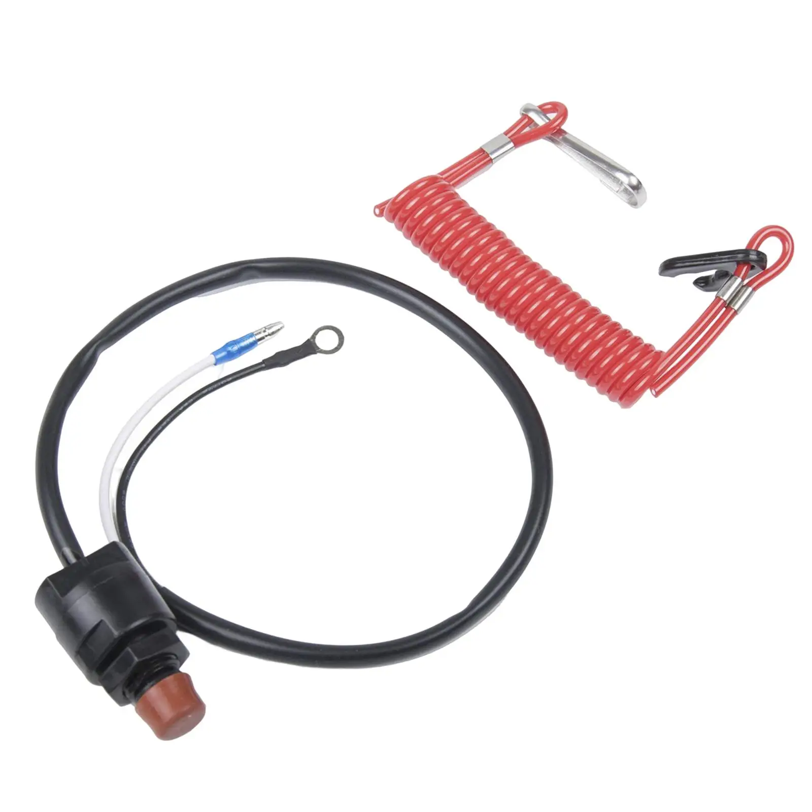 Flameout Switch Emergency Red Ignition Rope Cut Out for Boat Outboard