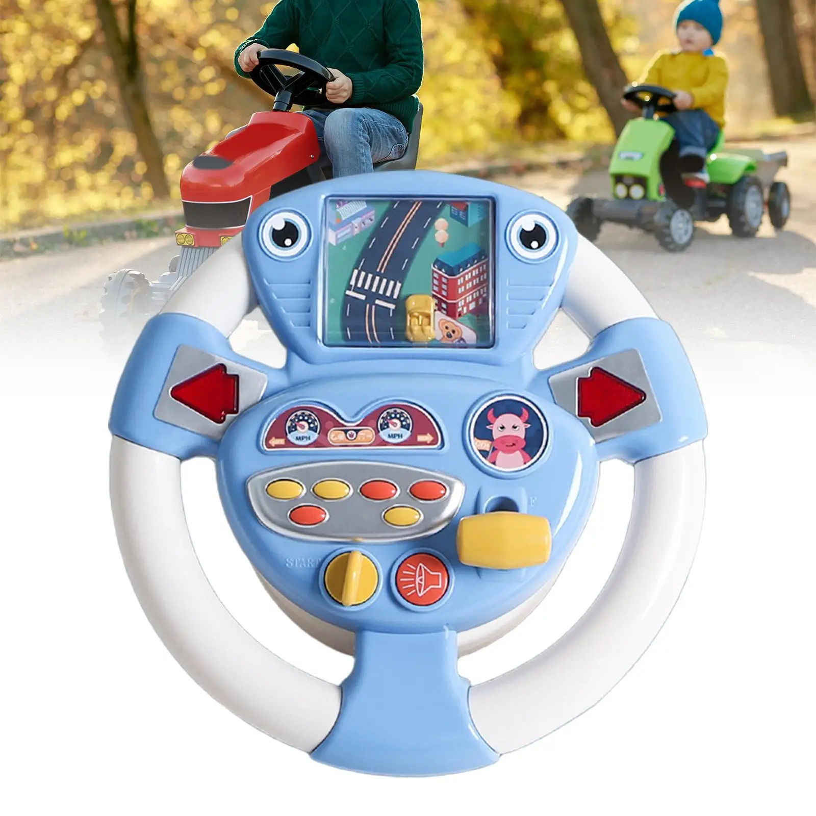 Simulation Driving Wheel Toys with Music for Toddlers Kids Holiday Gift