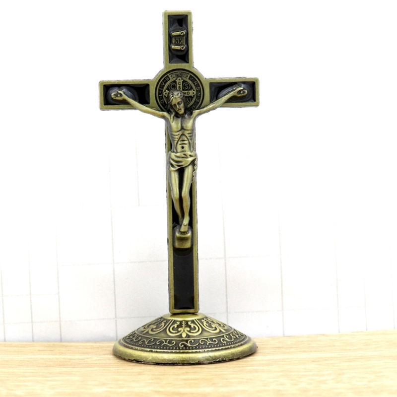 Description Picture 6 of itemHoly Table Cross Jesus Christ on the Stand Christian Church Relics Figurines Catholic Antique Home Decoration