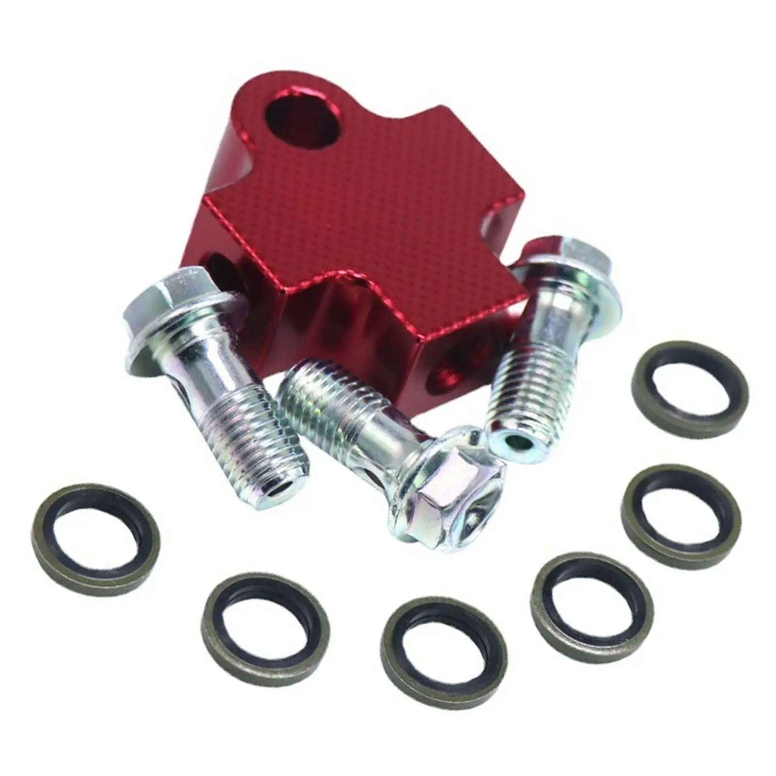 Brake Oil Hose Hydraulic   Connector, Tubes Adapter Bracket Modification  for Motorbike Dirt Bike ATV Motocross Red