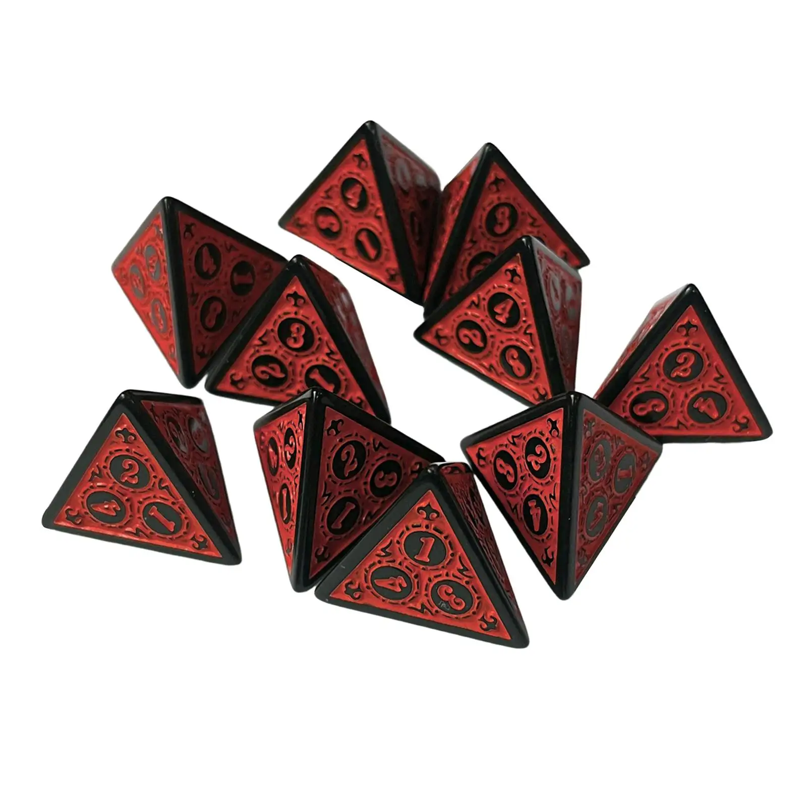 10x 4 Sided Game Dices Table Games Classroom Accessories Bar Toys Acrylic D4 Dices