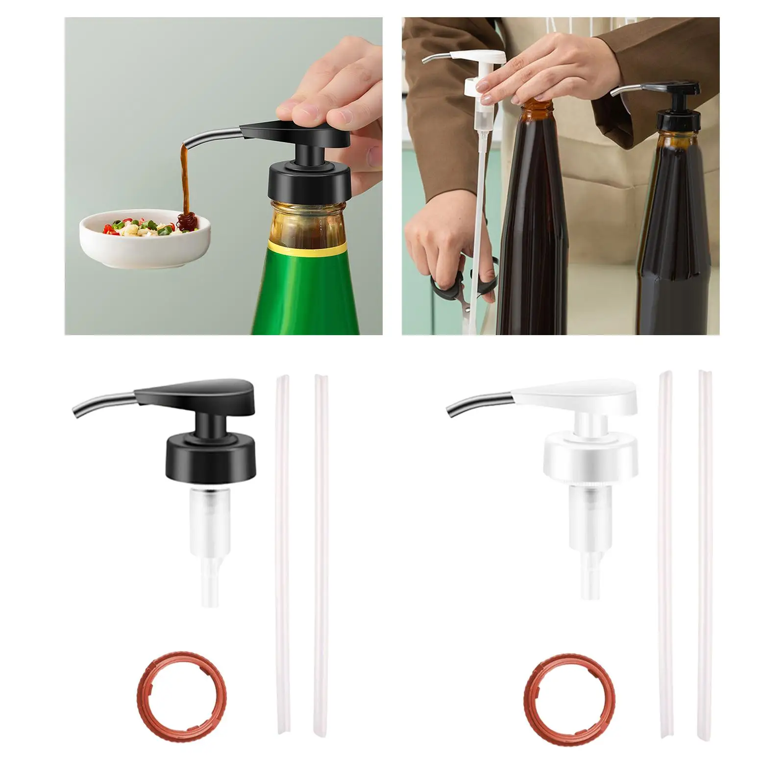 Syrup Bottle Nozzle Bottles Stopper Dispenser Sauce Pump Tools Oil Sprayer Nozzle Kitchen Accessories for Kitchen