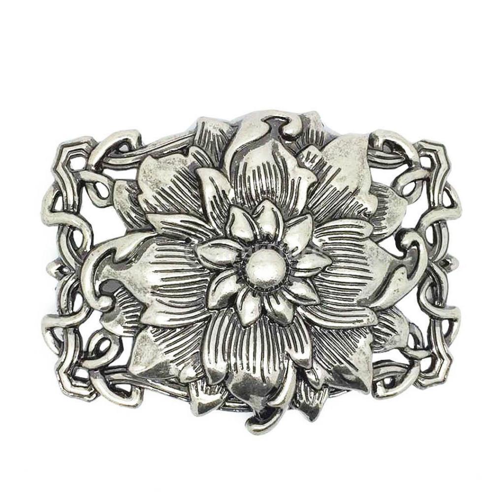 Novelty Metal 3D Lotus Flower Belt Buckle Buddha Rodeo Classic Western Cowboy