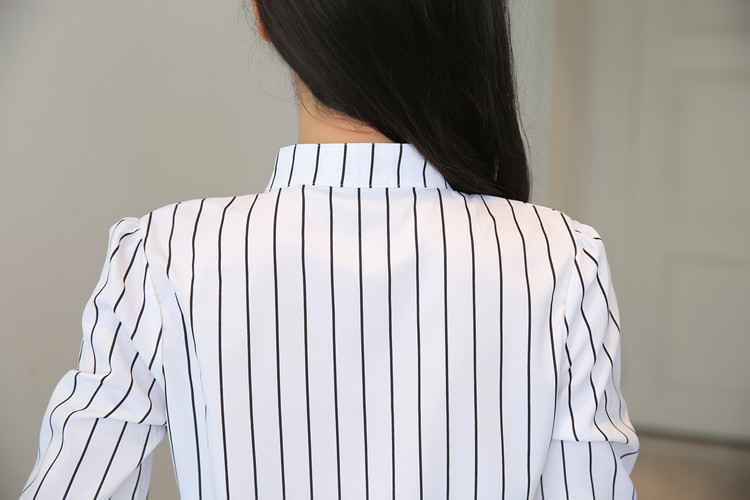 Title 23, Stripe White Women Shirt Korean Fashion Women