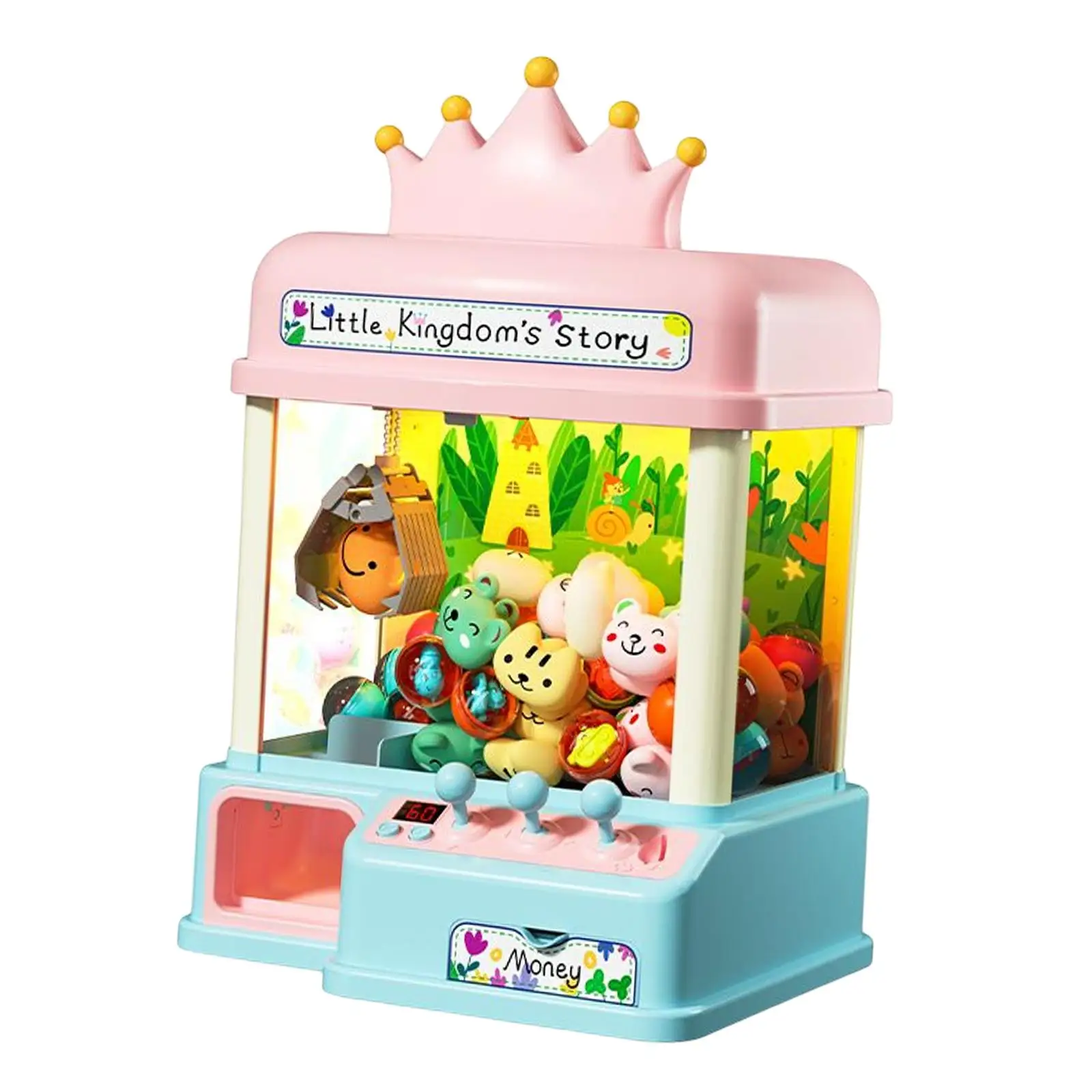 Claw Machine Prize Dispenser Manual Dual Mode Doll Grabbing Machine for Living Room