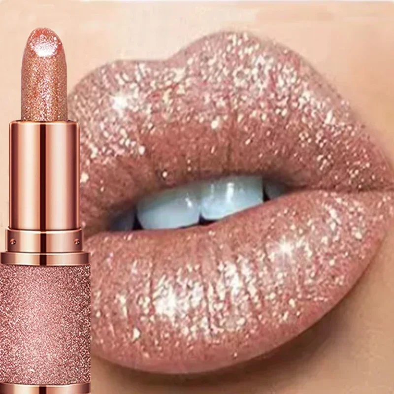 Best of Diamond Glitter Lipstick Temperature Changing Color Long Lasting Waterproof Nude Makeup Moisturizing Lipsticks Shiny Lips Makeup Reviews & Tips