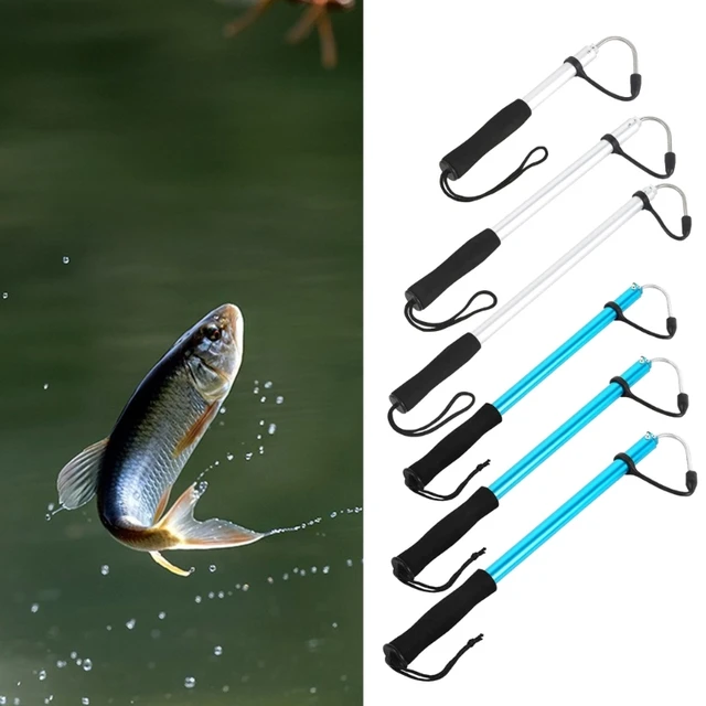 Telescopic Fishing Gaff with Spear Hook Lightweight Hand Fish Gaff with  Rubber Cover, Nonslip Handle and Lanyard