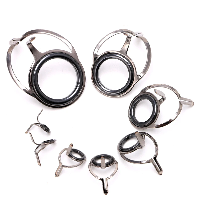 Details about   10pcs Stainless Steel Frame Ceramic Ring Fishing Rod Guides Eye Ring DIY 