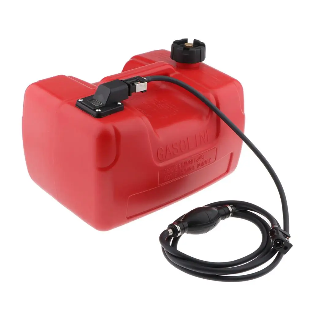  12L Portable Fuel Tank 3.2 Gallon for Outboard Engine w Connector, New