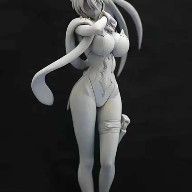 Unpainted 1/24 Shooter Girl With Ponytail Resin Figure Model Kit Unassembled GK 