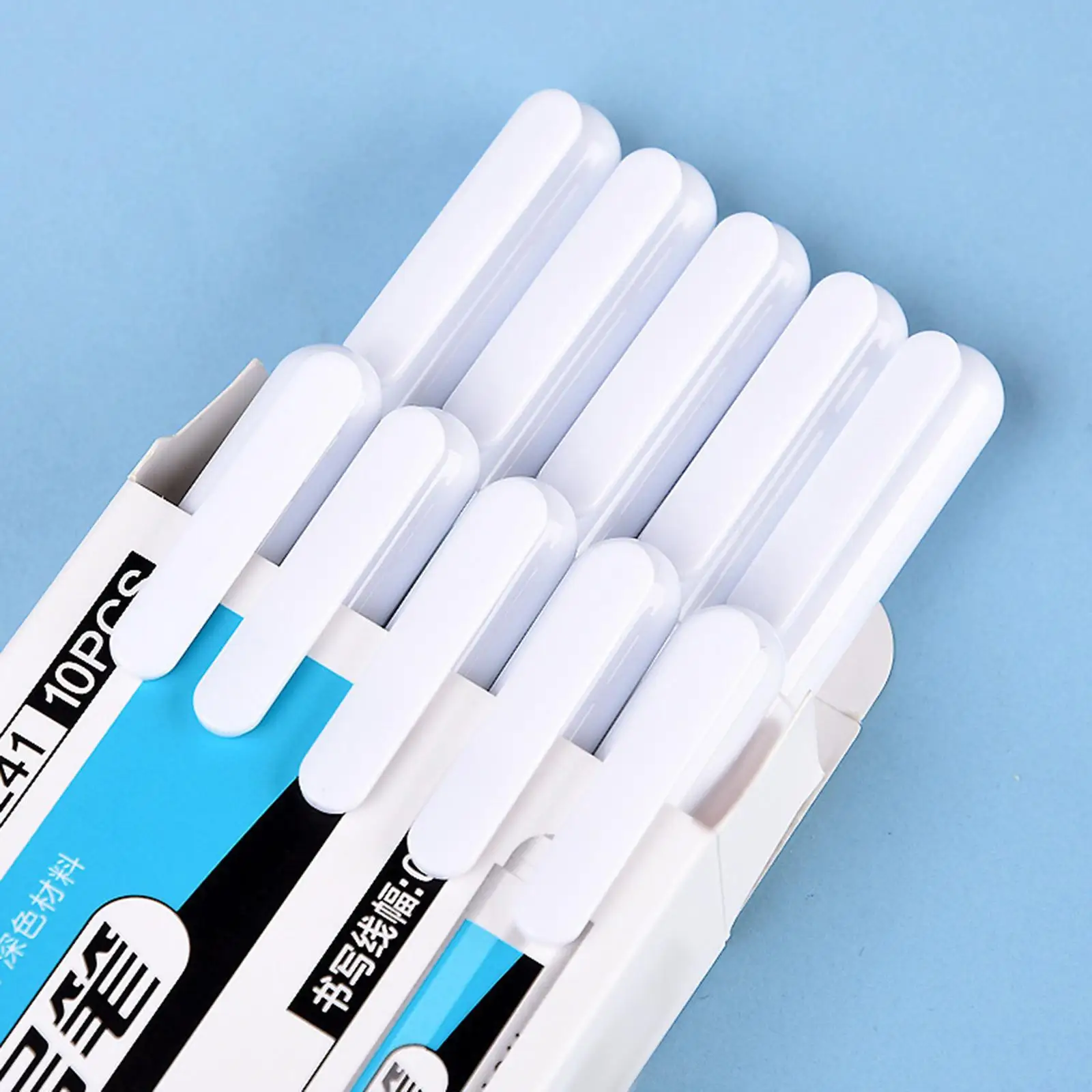 10Pcs 20mm Tips Deep Hole Marker Pen Water Resistant Carpenter Multi Purpose Permanent White Woodworking Long Nib Marker