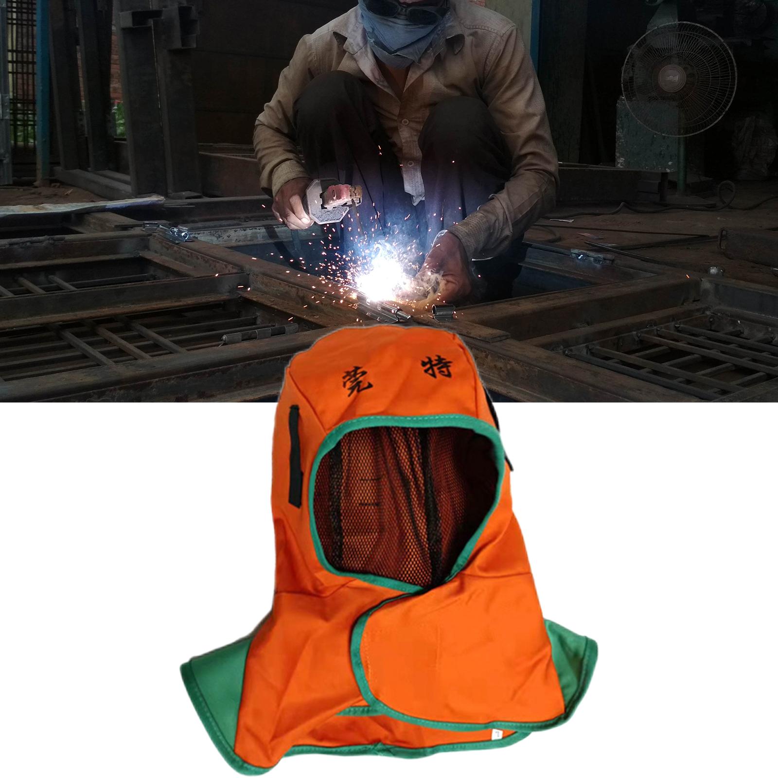 Breathable Welding Hat Hood, Washable Inner Mesh Design Flame Resistant Cotton Reusable Welding Headgear for Welder Neck  