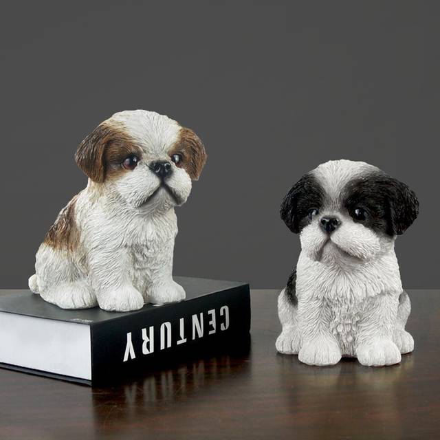 Toys Decor Home Tzu Shih Figurine Toys Resin Outdoor Garden Ornament  Decoration Ornaments Puppy Sculptures Simulation - AliExpress