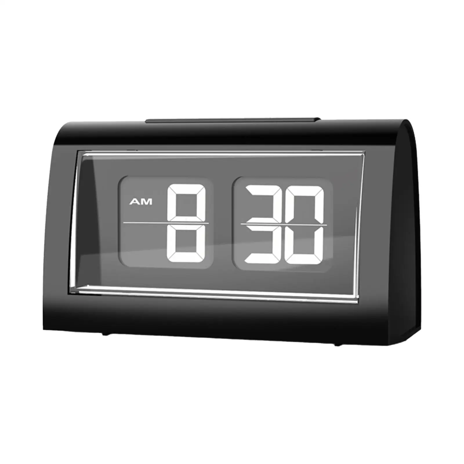 Auto Flip Desk Alarm Clock LCD Display calender Bedroom Home backlight Digital