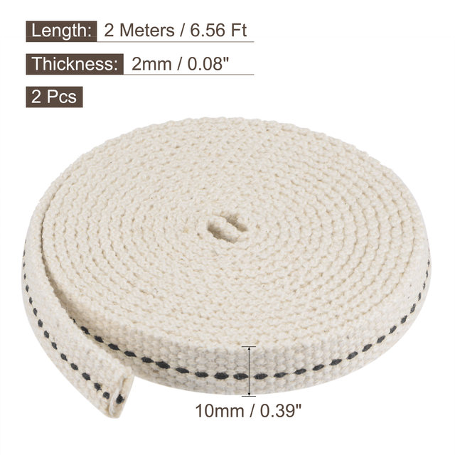 Mèche Lampe à Huile Coton 1.2cm X 10m - Pour Lanternes, Camping, Ambiance Chaleureuse