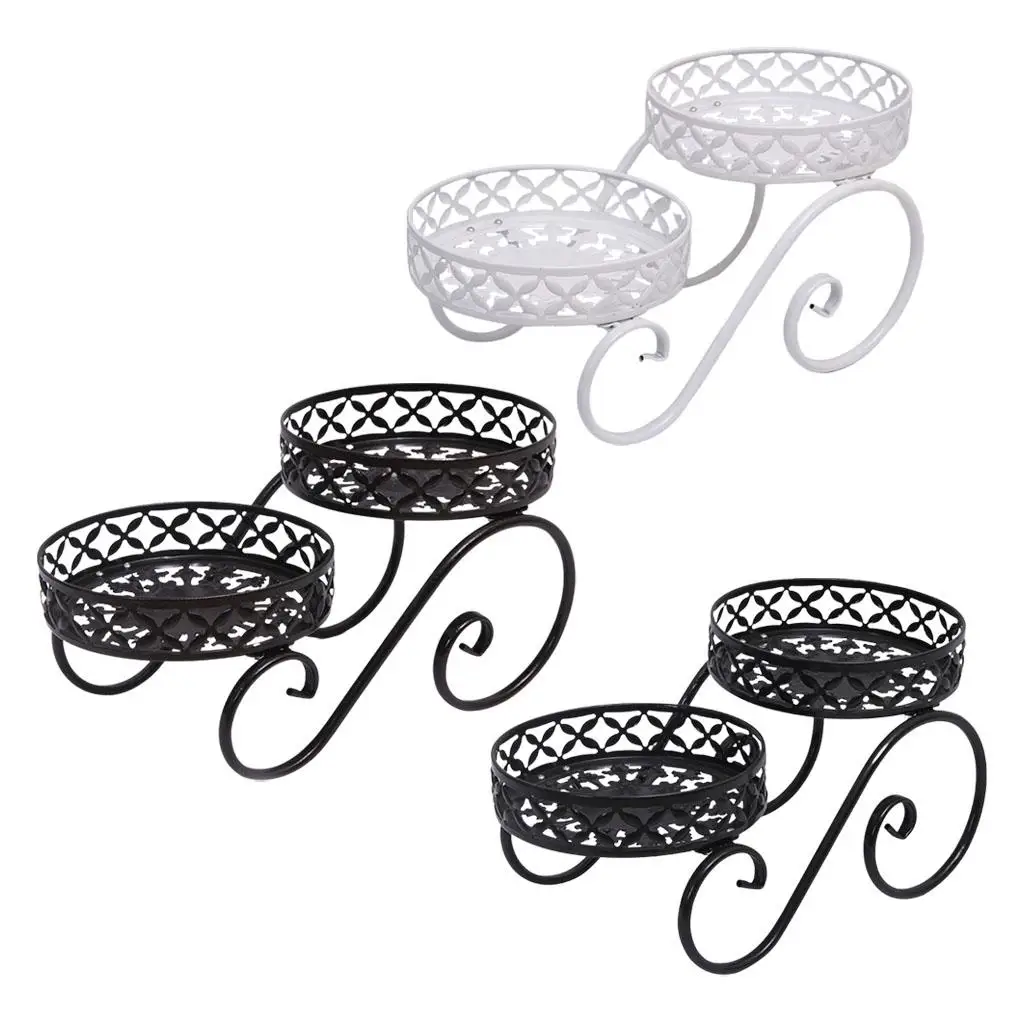 Decorative Iron Plant Stand Durable Flower Pot Stand for Patio Office Garden