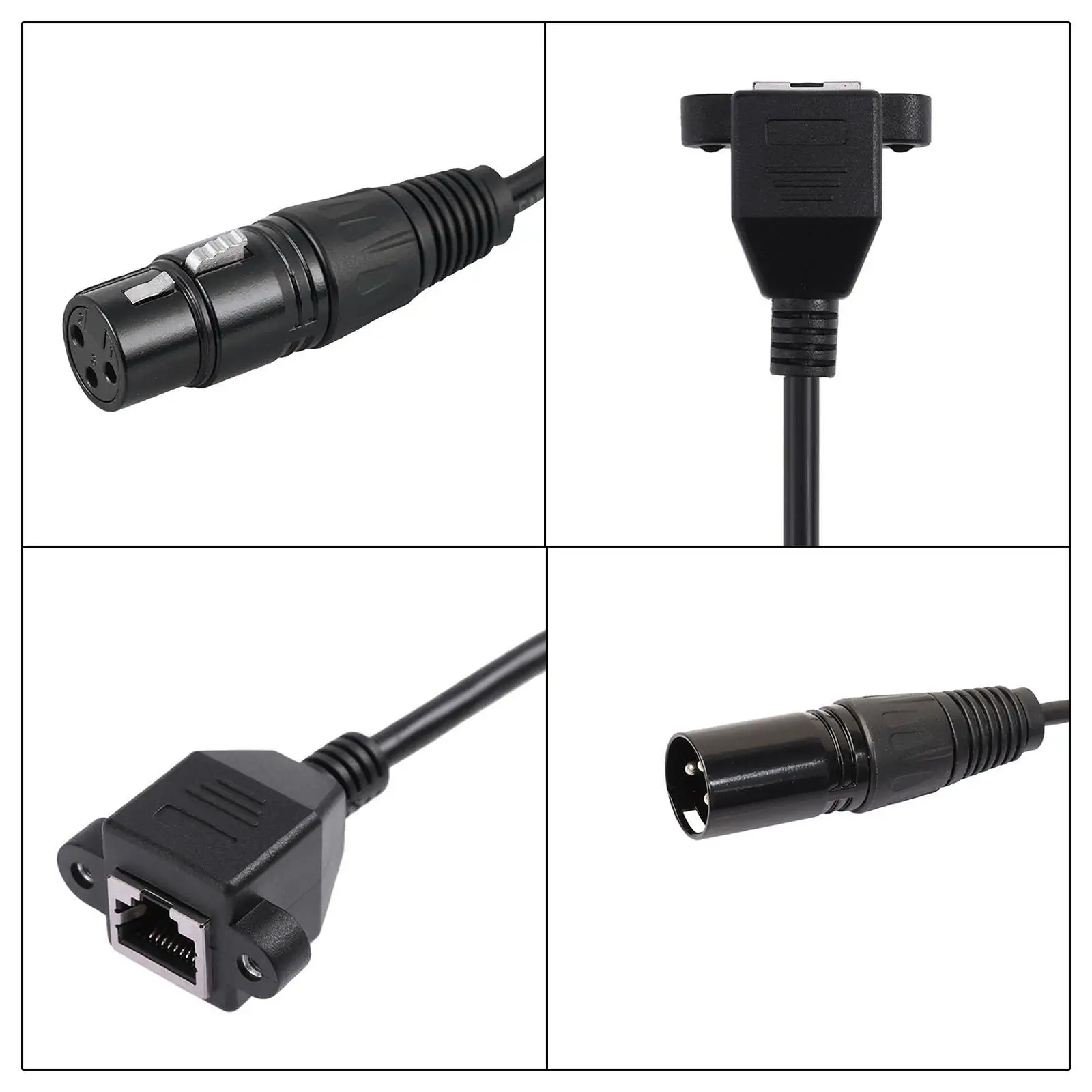 1 Pair 3 Pin XLR to Female Male Adapter Cables, Converter Cable for Dmx Con Controller Series