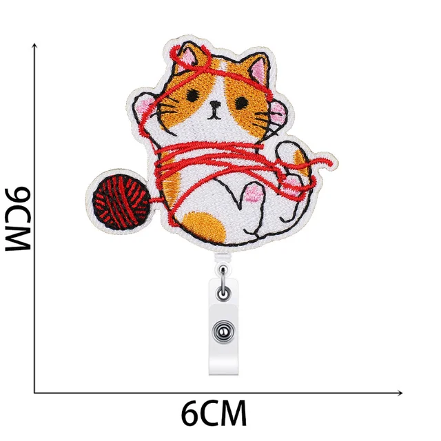 Id Card Holder cute Cat Retractable Id Badge Holder - 80cm Cord,  Cartoon Chest Pocket Clip