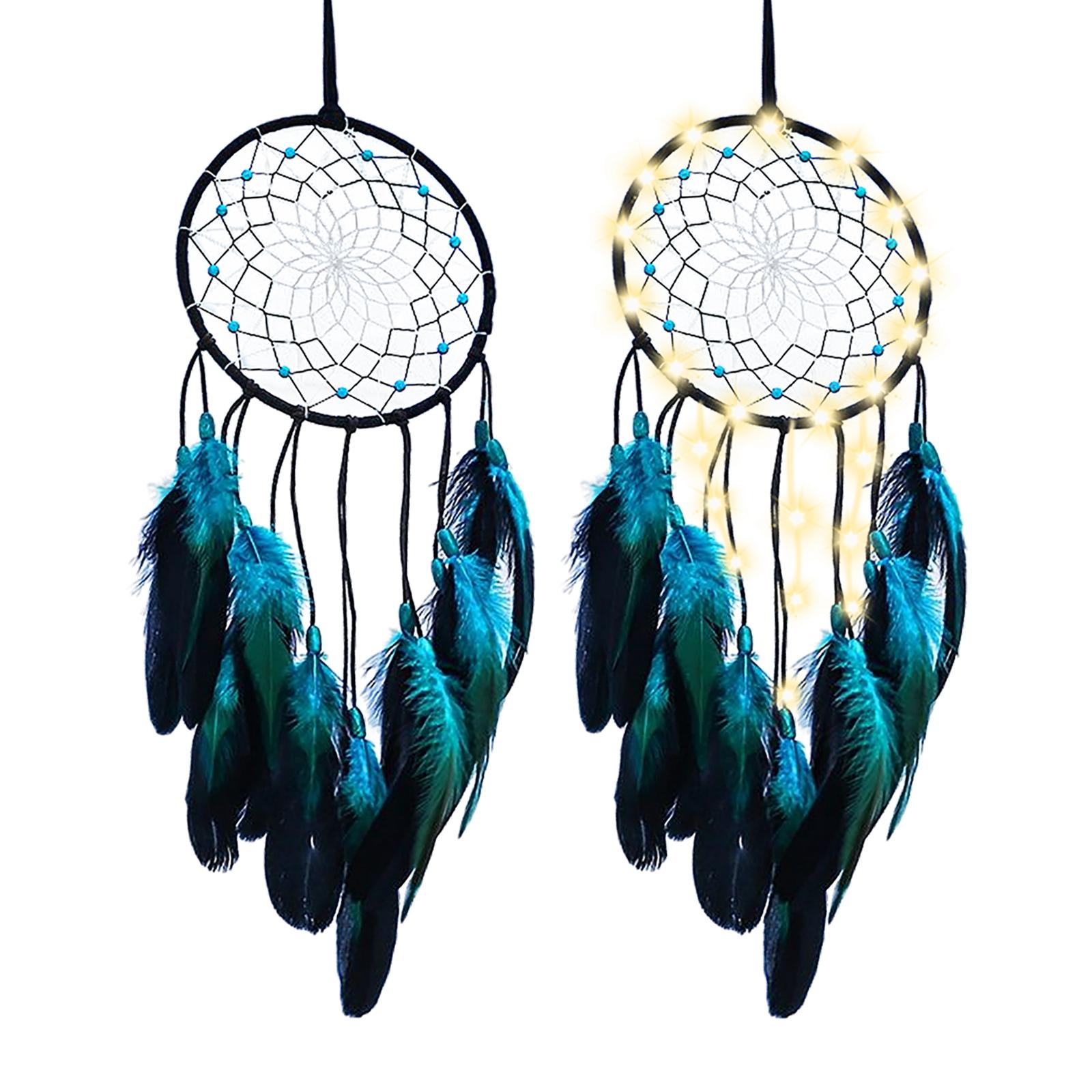 Dreamcatcher Blue Dream Catcher Handmade for Bedroom Decor Wall Hanging Home Decoration Gifts for Teenage Girls Baby Kids Room